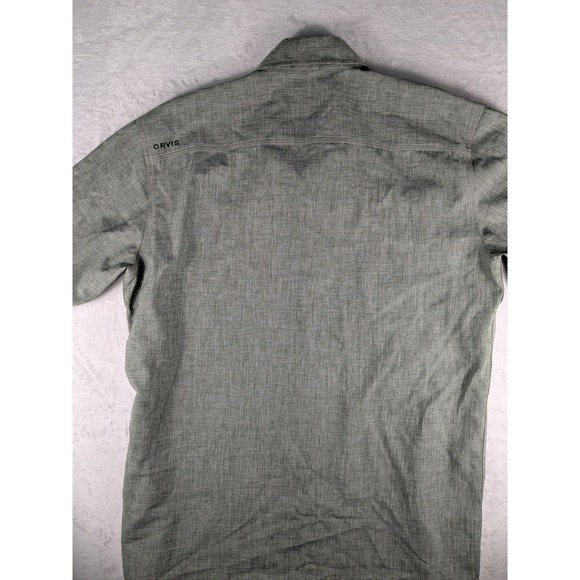 ORVIS Mens Button Up Shirt Long Sleeve Casual Green Travel Medium M - Picture 9 of 12